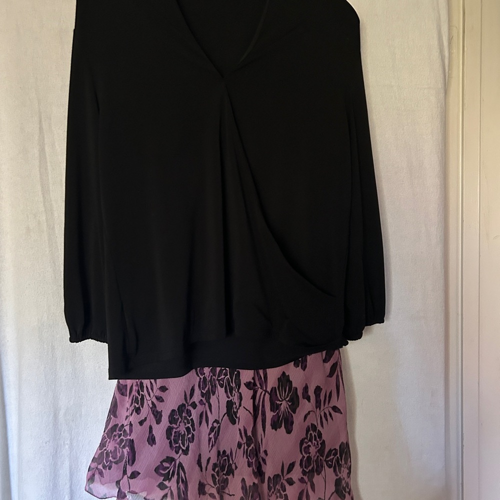 Skirt and blouse set Hillard & Hanson Ruffled Tiered with Flowers - Picture 2 of 6